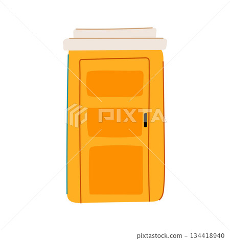 Portable toilet vector illustration for temporary public restroom 134418940