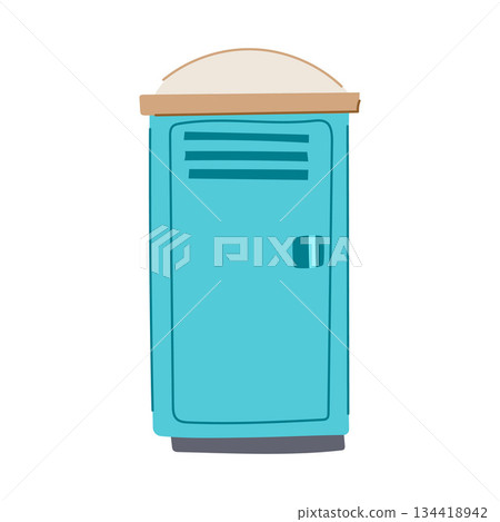 Portable toilet providing temporary sanitation services 134418942