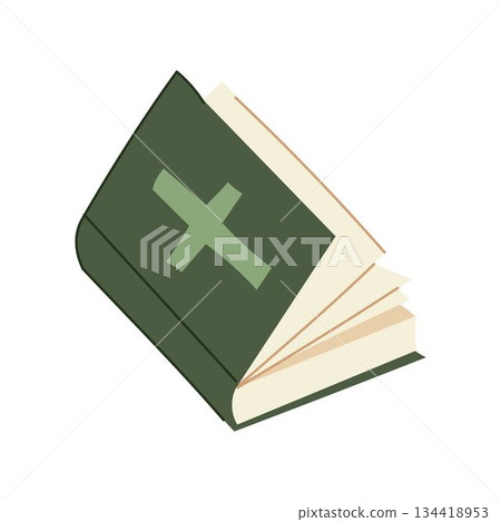 Holy bible book with cross symbol of faith 134418953