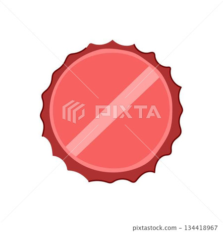 Red bottle cap displaying no alcohol concept 134418967