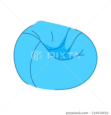 Blue bean bag chair inviting comfort and relaxation 134419010