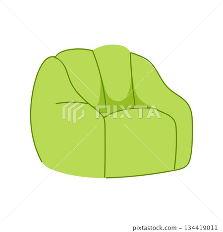 Green bean bag chair providing modern seating comfort Green bean bag chair providing modern seating comfort 134419011