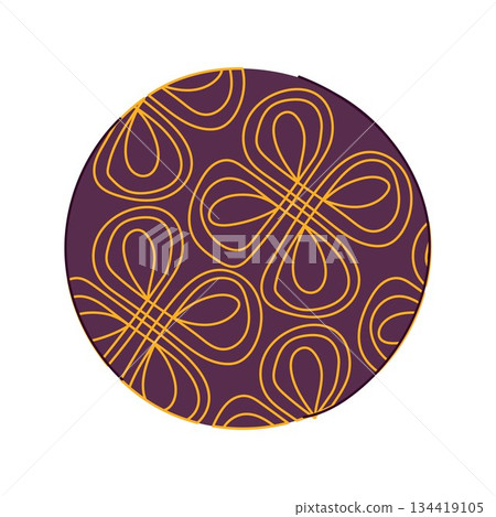Asian inspired ornamental circle design pattern 134419105