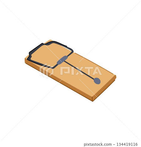 Wooden mousetrap device representing trap, risk and danger Wooden mousetrap device representing trap, risk and danger 134419116