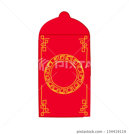 Red angpao envelope with chinese new year patterns 134419119