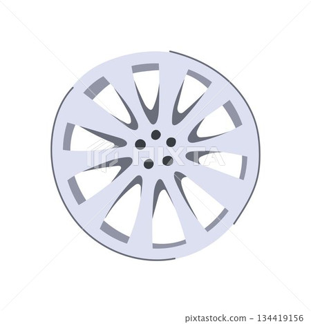 Modern alloy wheel vector illustration for automotive design Modern alloy wheel vector illustration for automotive design 134419156