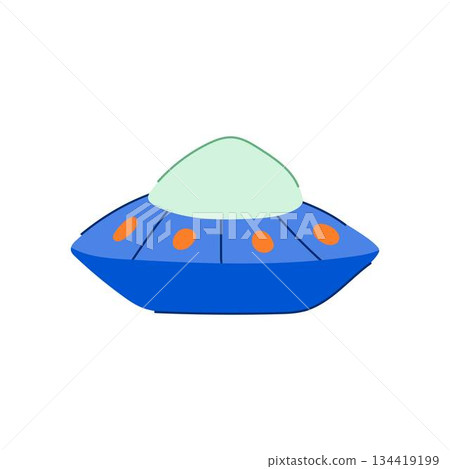 Flying saucer vector illustration representing alien travel 134419199