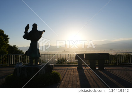 View of the sunrise from Mt. Kureha Observatory View of the sunrise from Mt. Kureha Observatory 134419342