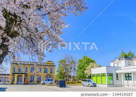 山形縣高畑町原高畑站的櫻花盛開 134419387