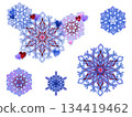 Snowflake heart illustration 134419462