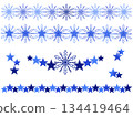Snowflakes, stars, decorative borders 134419464