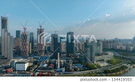 Aerial view of landscape in Guangzhou city, China 134419503