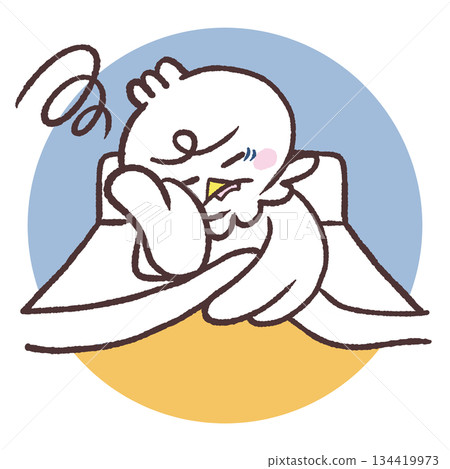 一隻令人作嘔的白鳥的插圖 134419973