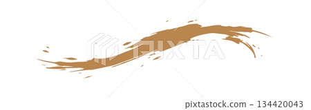 Simple gold line illustration drawn with ink 134420043