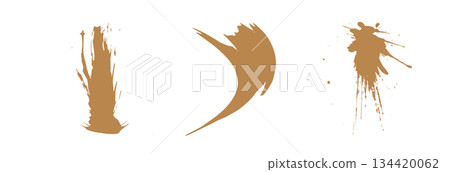 Simple gold line illustration drawn with ink Simple gold line illustration drawn with ink 134420062