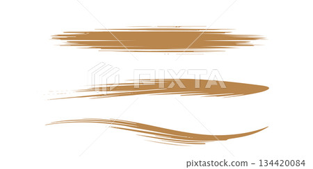 Simple gold line illustration drawn with ink 134420084