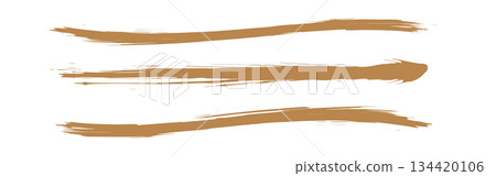 Simple gold line illustration drawn with ink 134420106