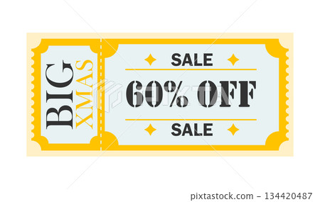 Big Xmas Sale 60% Off Christmas Discount Coupon Ticket Big Xmas Sale 60% Off Christmas Discount Coupon Ticket 134420487