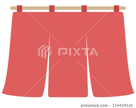 紅色3幅寬窗簾 紅色3幅寬窗簾 134420526