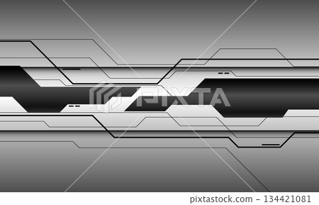Abstract technology technology futuristic black cyber line on metal design modern background vector Abstract technology technology futuristic black cyber line on metal design modern background vector 134421081