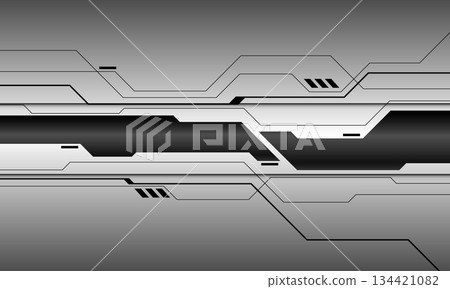 Abstract technology technology futuristic black cyber line on metal design modern background vector 134421082