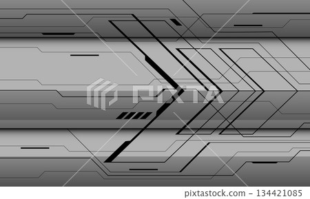 Abstact black line cyber technology futuristic on grey design modern background vector 134421085