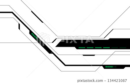 Abstract technology technology futuristic black cyber line green power on white design modern background vector illustration. Abstract technology technology futuristic black cyber line green power on white design modern background vector illustration. 134421087