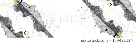 Abstract art wireframe background. Modern science or technology art elements. Surface illustration. Abstract art wireframe background. Modern science or technology art elements. Surface illustration. 134421124