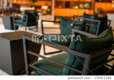 Relaxing lounge chairs reminiscent of a hotel lobby Relaxing lounge chairs reminiscent of a hotel lobby 134421209