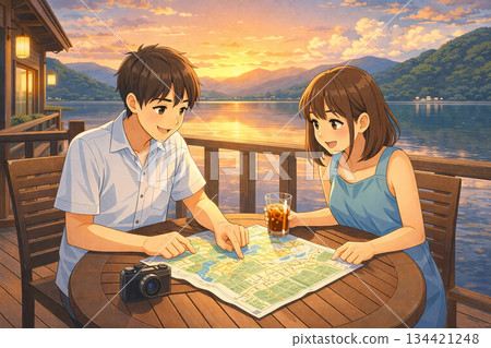 夏季旅行插畫 134421248