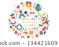 Christmas illustration watercolor texture set 134421609