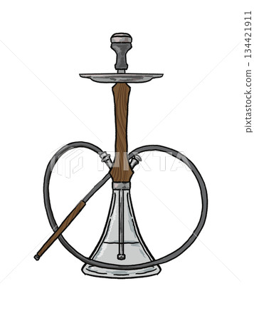 Illustration of a wooden shisha stand Illustration of a wooden shisha stand 134421911