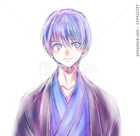 一個穿著日式服裝、微笑的男人 134422247