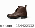 Brown Leather Ankle Boots Isolated 134422332