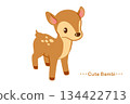 Cute fawn icon illustration / natural and gentle animal character 134422713