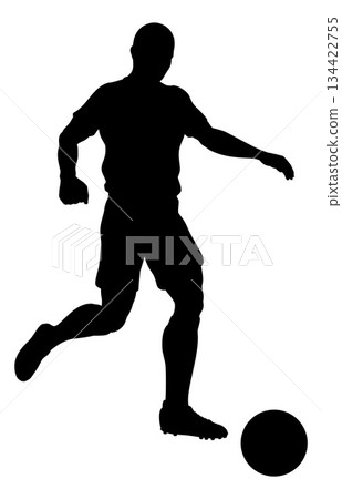 Football Soccer Player Silhouette Man 134422755