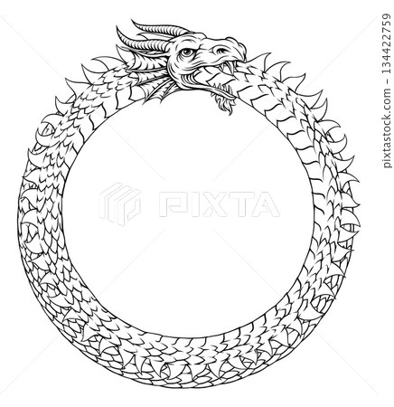 Ouroboros Circle Dragon Eating Circular Tail Ouroboros Circle Dragon Eating Circular Tail 134422759