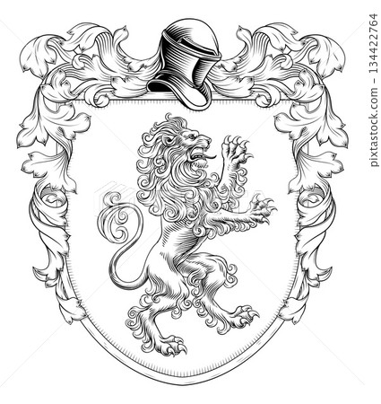 Coat of Arms Crest Lion Family Heraldic Shield 134422764