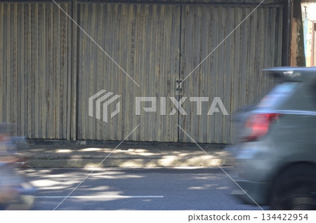 blurred of cars in the parking lot 134422954