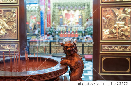 the lion dog in the Sanfong temple. It's a Taoist temple originally built in the early 1600s 134423372