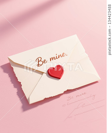 Be mine Valentines Day card with heart. 134423488