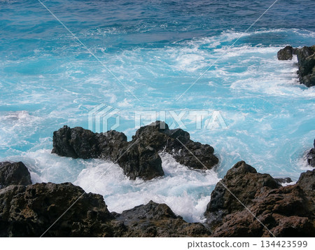 Atlantic Waves Crashing on Volcanic Rocky Coast of Tenerife Atlantic Waves Crashing on Volcanic Rocky Coast of Tenerife 134423599