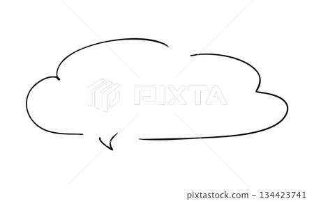 Hand-drawn speech bubble vector illustration Single frame Simple speech bubble 134423741