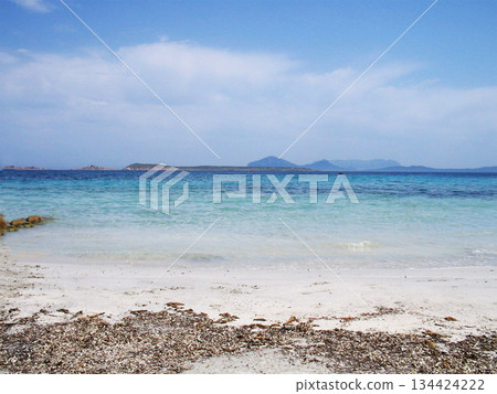 Beach in Sardinia offers a breathtaking coastal view where crystal-clear turquoise waters meet a wide stretch of natural white sand. Surrounded by unspoiled Mediterranean nature, the beach feels Beach in Sardinia offers a breathtaking coastal view where crystal-clear turquoise waters meet a wide stretch of natural white sand. Surrounded by unspoiled Mediterranean nature, the beach feels 134424222