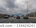 Motion Blur British Motorway Traffic During the Day 134424241