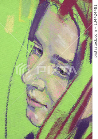 female portrait, pencil drawing illustration, sketch female portrait, pencil drawing illustration, sketch 134424481