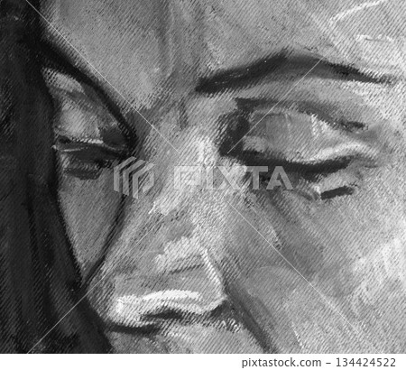female portrait, pencil drawing illustration, sketch female portrait, pencil drawing illustration, sketch 134424522