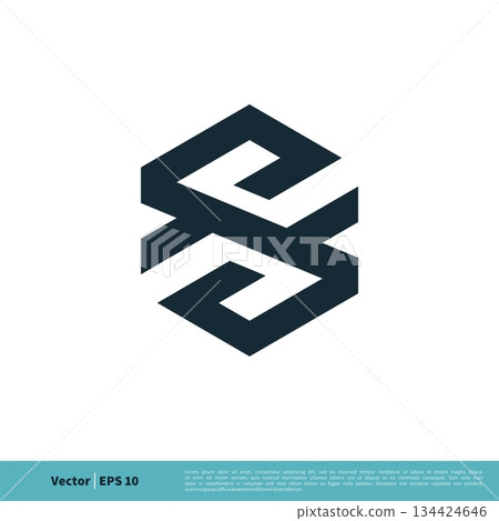 Abstract S Letter Hexagon Shape Icon Vector Logo Template Illustration Design. Vector EPS 10. 134424646