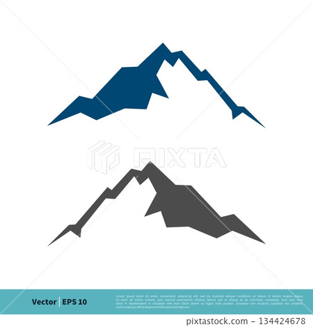Stone / Rock Mountain Icon Vector Logo Template Illustration Design. Vector EPS 10. 134424678