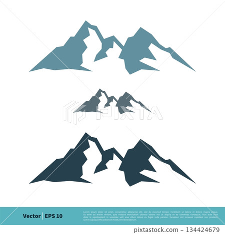 Stone / Rock Mountain Icon Vector Logo Template Illustration Design. Vector EPS 10. 134424679